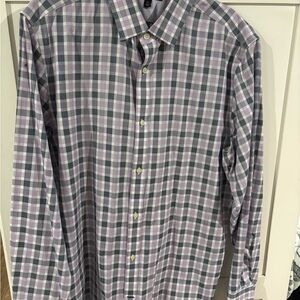 Banana Republic Plaid Button-Down Shirt in Purple and Gray